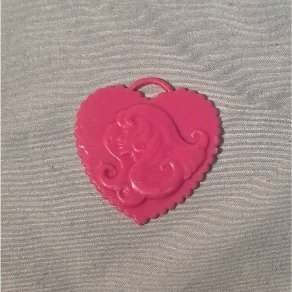 Vintage 1980 Happy Birthday Barbie #1922 Pink Plastic Necklace Charm